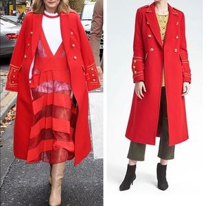 Banana Republic x Olivia Palermo Red Long Coat